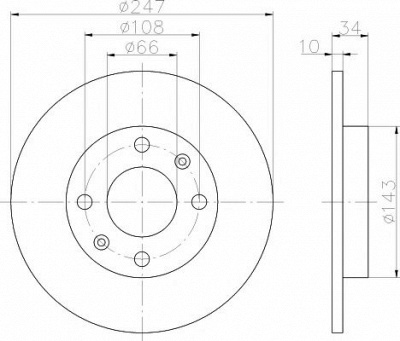 HELLA PAGID 8dd355100841 -  Тормозной диск